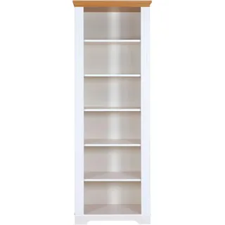 Livetastic Regal , Weiß, Eichefarben , Holz , Kiefer , massiv , 5 Fächer , 68x193x41 cm , Holzmöbel, Holzregale, Bücherregale Holz