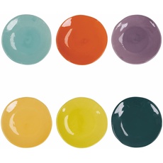6er Set Obstteller Color Shock aus Keramik mit unregelmäßigen Kanten Ø 22,5 cm