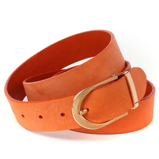 Ledergürtel ANTHONI CROWN, Damen, Gr. 85, orange, Leder, unifarben, Gürtel Ledergürtel, Pflanzlich gegerbter Vollrindledergürtel