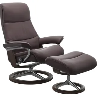 Fußhocker STRESSLESS "View", rot (bordeaux paloma), B:57cm H:43cm T:47cm, Hocker, Fußhocker, mit Signature Base,Gestell Wenge