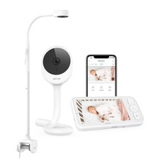 NETVUE Peekababy Babyphone mit Kamera APP, Baby Monitor mit 5" Bildschirm, 4-in-1Halterung, Video Babyphone mit Nachtsicht, Baby Kamera mit Weinen/Bewegungserkennung, Schlafanalyse, 2-Wege Audio, VOX