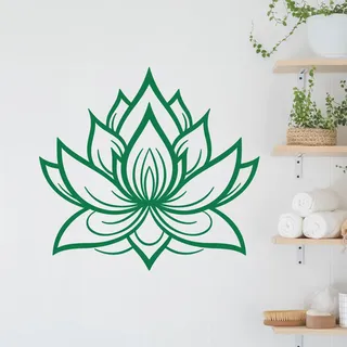 GRAZDesign Wandtattoo Lotus Lotusblume Mandala Blume Wandaufkleber Hindu für Wohnzimmer Schlafzimmer Flur Selbstklebend - 54x50cm / gold