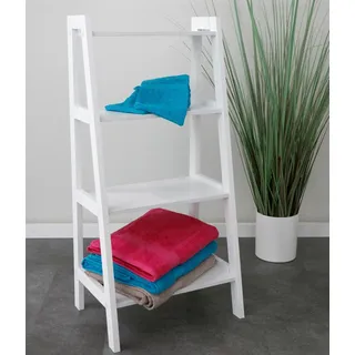Leiterregal weiß Handtuchregal Badezimmerregal Regal Blumentreppe Blumenständer