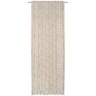 Esposa Fertigvorhang , Grün , Textil , Blume , 140x245 cm , Bsci, Oeko-Tex® Standard 100, Global Recycled Standard (Grs), BCI (Better Cotton Initiative) , für Stange und Schiene geeignet, mit Kombiband , Heimtextilien, Vorhänge, Fertigvorhänge