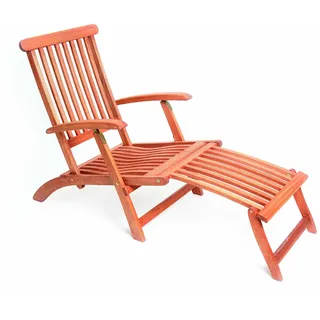 Merxx Deckchair, klappbar, Rückenlehne verstellbar - Eukalyptus - Braun