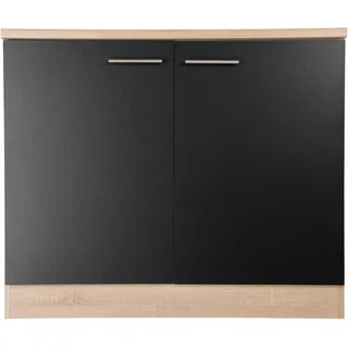 Respekta Unterschrank Spülenunterschrank 100 x 84,8 x 60 cm Schwarz