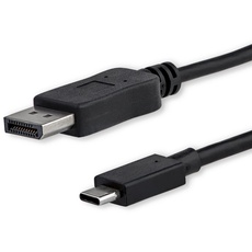 StarTech.com 1,8m USB-C auf DisplayPort 1.2 Kabel 4K 60Hz - USB-C auf DP Adapterkabel/Videoadapter - HBR2 - USB-C DP Alt Mode DP Monitor Videokabel - Thunderbolt 3 kompatibel - Schwarz (CDP2DPMM6B)