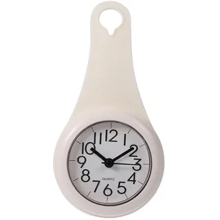 HOMSFOU Funk Badezimmeruhr Funk Badezimmeruhr Wanduhr Küchentuhr Badezimmer wasserdichte Wanduhr Silent Home Decor Duschuhr mit ? Uhr Wand Bad Mini Wanduhr 10 cm