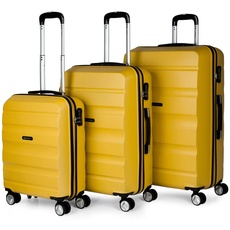 ITACA - Gepäck-Sets, Reisekoffer, Reisekoffer Set, Kofferset, Hartschalenkoffer, Trolley-Set, Luggage - Große Auswahl an Koffer & Trolleys für jede Reise! T71600, Senf