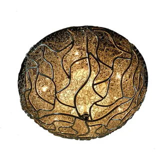 Halogen + LED Deckenleuchte KARINA mit Fernbedienung Deko-Wandleuchte : 40 cm - Silber