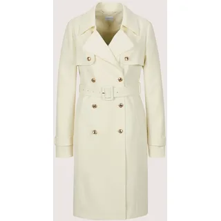 Trenchcoat MADELEINE "Trenchcoat Eleganter Zweireiher mit breitem Reverskragen", Damen, Gr. 46, weiß (wollweiß), Obermaterial: 50% Polyester PES. 50% Wolle WO., Modern, gerade, Mäntel Trenchcoat, Ärmelriegel