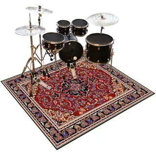 Schlagzeugteppich 140 x 120 cm Schlagzeug Teppich Drum Teppich Schallschutz Teppich Professioneller Trommelteppich Antivibrationsmatten für Musikinstrumente Schallschutz Akustik Trommel Teppich