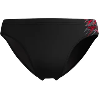 Badehose SPEEDO "Medley Logo Brief" Gr. 6, blk, rot, Badehosen, Herren, 6M, N-Gr, Obermaterial: 80% Nylon, 20% Elasthan, Badehose, mit Frontfutter, mit innenliegendem Kordelzug, vier-Wege-Stretch
