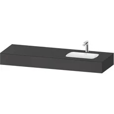 Duravit Qatego Einbauwaschtisch mit Konsole, 1600x550x170mm, Becken rechts, QA46940, Farbe: Graphit matt