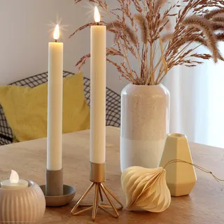 Hellum LED Stabkerzen 24,5 x 2,2 cm creme