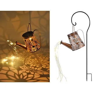 LED Solar Gießkanne - Solarlaterne warmweiß inkl. Akku Gartenlampe Solarlampe Solar-Laterne