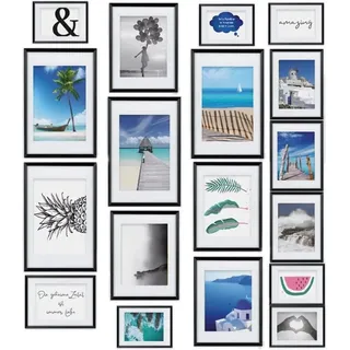 Bomoe Paradise Bilderrahmen Kunststoff schwarz 18tlg