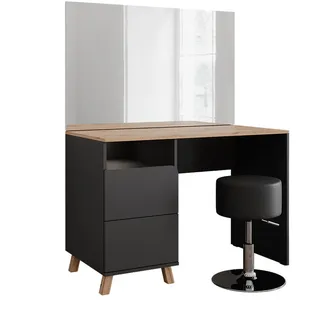 Vicco Schminktisch Karen 110 cm mit Hocker Anthrazit/Artisan - Grau