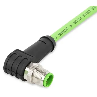 WAGO 756-1202/060-100 ETHERNET-Leitung,M12D-Stecker, winklig,4-polig,grün 7561202060100
