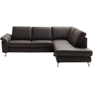 Pure Home Lifestyle Ecksofa , Braun , Leder , Echtleder , Dickleder , Ottomane rechts, L-Form , 271x200 cm , Blauer Engel, Goldenes M, Dgm , Typenauswahl, Fußauswahl, Lederauswahl, Stoffauswahl, Sitzqualitäten, seitenverkehrt erhältlich, Rücken echt , Wohnzimmer, Sofas & Couches, Wohnlandschaften, Ecksofas