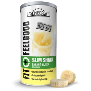 Layenberger Fit+Feelgood Slim Shake Powder, Mahlzeitersatz für 12 Portionen mit je 213 kcal (1x 396 g) - Banane-Quark