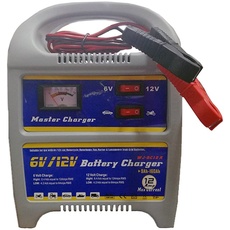 TrAdE shop Traesio Ladegerät Batterie für Auto oder Motorrad mit Spannung verstellbar 6 V bis 12 V