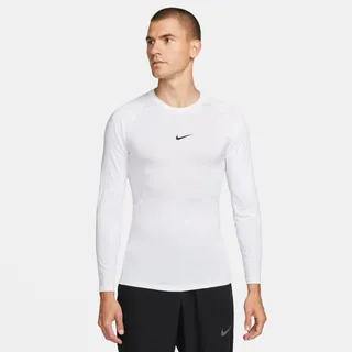 Nike Pro Men's Dri-FIT Fitness-Longsleeve Herren White/Black L