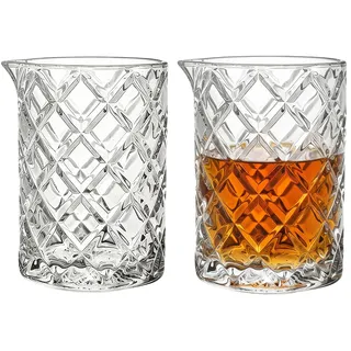 Xtrillogen 2 Stück Shaker Cocktail Mixing Glas,700ml Cocktail Crystal Rührglas,Barkeepergläs Schnapsgläser,Barware Mischer Glas,Dicker Boden Bar shotgläser Sür Martini,Mojito,Manhattan(700ML)