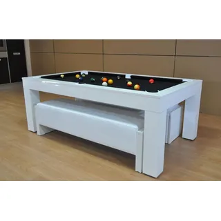 Billardtisch Esstisch 2 i 1 Multifunktionstisch Esszimmer Tische Billard - Weiß