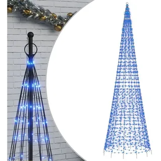 vidaXL LED-Weihnachtsbaum für Fahnenmast 1534 LEDs Blau 500 cm