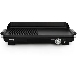HKoenig Grill und Plancha Grx330 Schwarz, Elektrisch und kompakt, Antihaftbeschichtung , Metall , 63x8.9x27.3 cm , Kochgeschirr, Tischgrills & Fondues, Raclette-Grills
