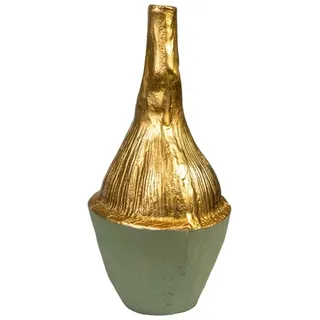 Romimex Vase, Grün, Gold, Aluminium, 18 x 36 x 17 cm