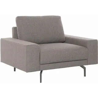 Sessel "CR.450, Designsessel, Loungesessel", braun (beigebraun 064, 32), B:120cm H:85cm T:95cm, NaturLEDER OSKAR (echtes Rindsleder);Flachgewebe VICTORIA (41% Polyacryl 38% Polyester 21% Baumwolle), CREATION BY ROLF BENZ, Sessel, Sessel, Armlehne breit niedrig, Alugussfüße in umbragrau, Breite 120 cm