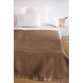 Poyet Motte AUBISQUE Decke Wolle Chamois/Gebleicht, Wolle, Chamois/Blanchi, 300x240 cm