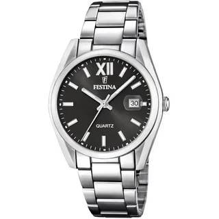 Festina Herrenuhr Analog - Edelstahl 316L Silber - Quarzwerk - Datum - Gehärtetes Mineralglas - Wasserdicht 5 ATM - F20683/6