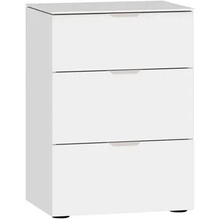 Jutzler Nachtkästchen , Weiß , Metall , 3 Schubladen , 45x65x43 cm , Typenauswahl , Schlafzimmer, Nachtkästchen