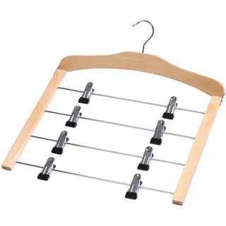 Zeller Present Mehrfach-Rockbügel, Buche/Metall verchromt, ca. 39 x 43 cm, Hellbraun, 1 - Pack