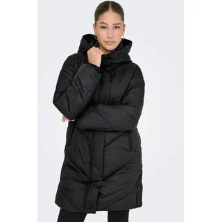 Steppmantel ONLY "ONLMOLLY PUFFER COAT CS OTW", Damen, Gr. S, schwarz, Web, Obermaterial: 100% Polyester, unifarben, Mäntel Steppmantel