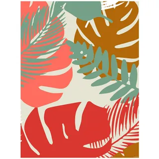 KOMAR "Winter Tropics Black Panther Plants", - Größe: 40 x 50 cm - Poster, Kunstdruck, Dekoration im Kinderzimmer - ohne Rahmen, farbe bild(er): bunt