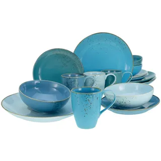 CreaTable Geschirrset Kombiservice 16-tlg. blau mehrfarbig