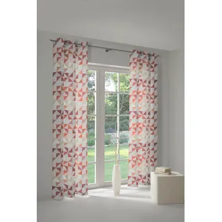 Vorhang WIRTH "Berlare" Gr. 1, orange (terrakotta), B:132cm H:145cm, Jacquard, Baumwolle, Polyester, Gardinen, Vorhang