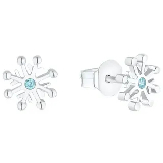 Prinzessin Lillifee Paar Ohrstecker Schneeflocke, mit Zirkonia (synth) blau|silberfarben