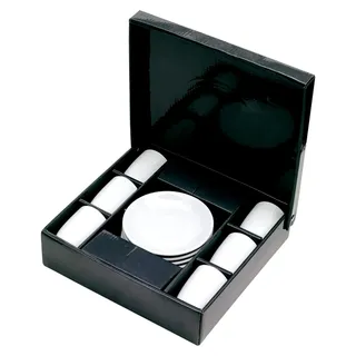 Espresso-Tassen-Set – Dickwandige, weiße Espressotassen aus 100% Porzellan | Espressobecher Ø 7,1 cm | 6 Espressotassen und 6 Untertassen