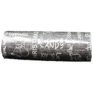Tischläufer Juteoptik Dekoband grau weiß Weihnachtsmotiv 270cm x 24cm