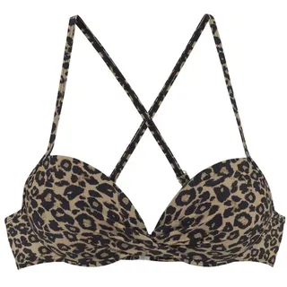 VIVANCE Push-Up-Bikini-Top Damen schwarz nougat bedruckt Gr.34 Cup A