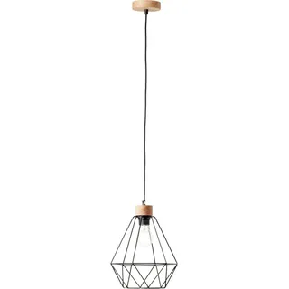Brilliant Pendelleuchte Drewno 1-flammig FSC®-Holz geölte Eiche/ Metall Schwarz