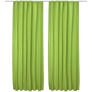Beautissu Amelie Thermovorhang Kräuselband 140 x 245 cm Grün 2tlg