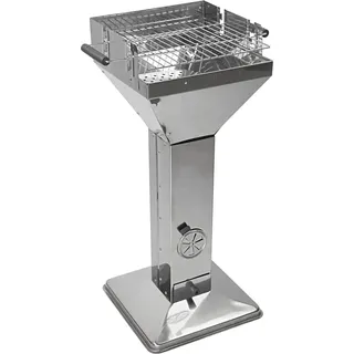 Holzkohle-Säulengrill Mérida - Silber