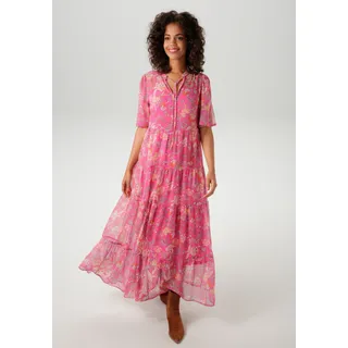 Aniston CASUAL Sommerkleid Paisley/Blumen Orange 40