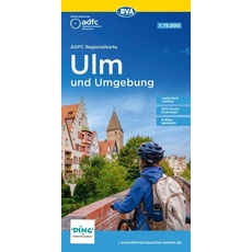 ADFC-Regionalkarte Ulm und Umgebung, 1:75.000, mit Tagestourenvorschlägen, reiß- und wetterfest, E-Bike-geeignet, GPS-Tracks-Download